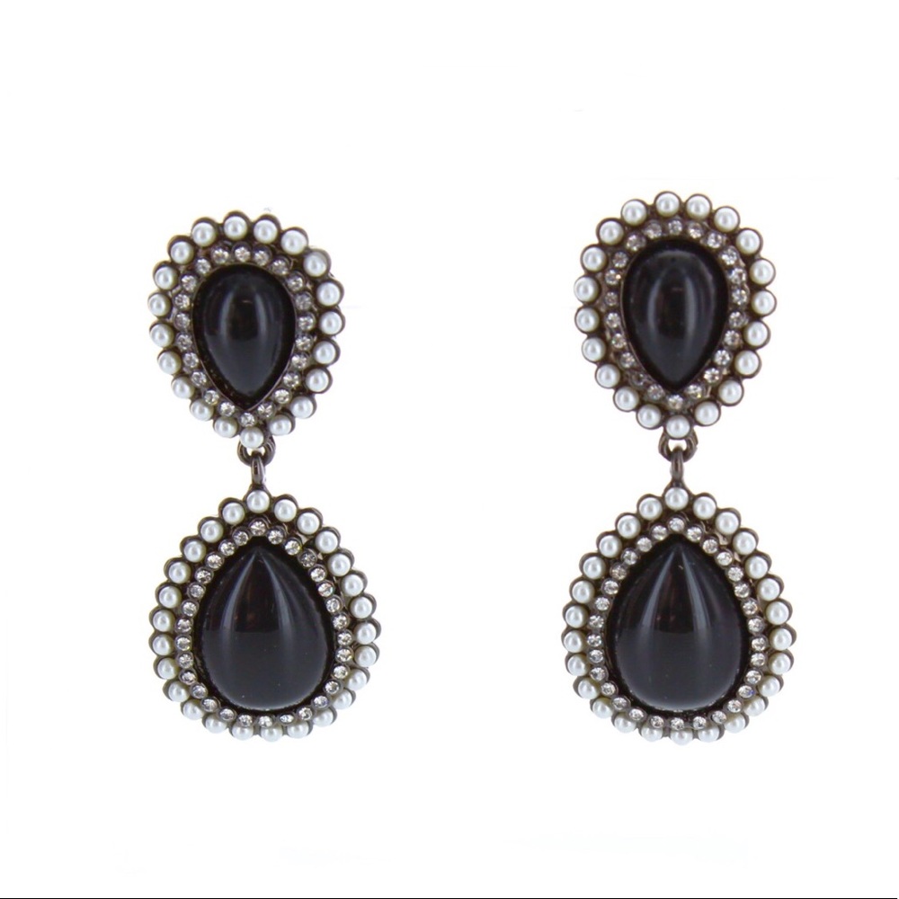 Classy black beaded earrings